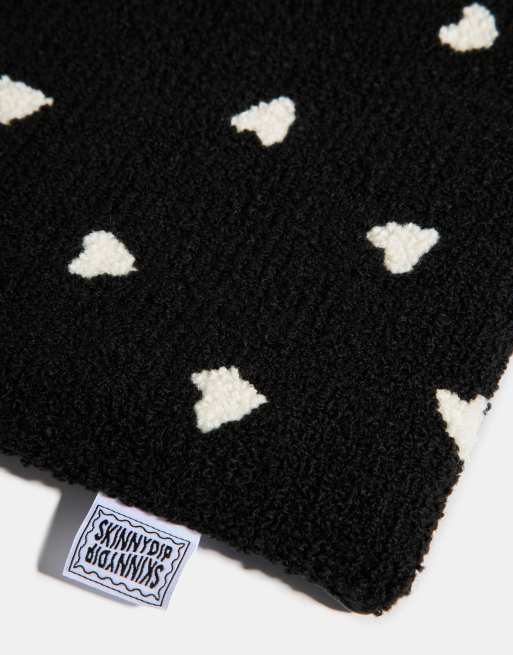 Skinnydip London Ditsy Heart Fuzzy Laptop Case 16"""" In Black