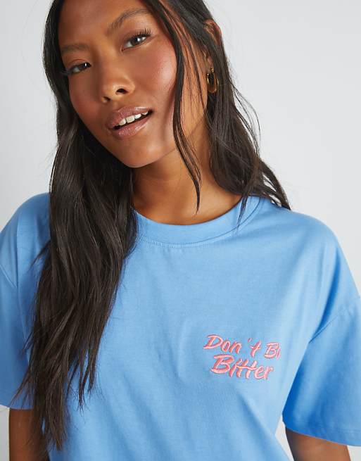 Skinnydip London Dont Be Bitter Blue T-shirt In Blue
