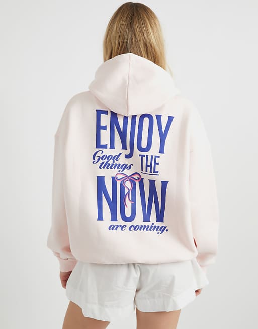 Skinnydip london enjoy the now hoodie in pink