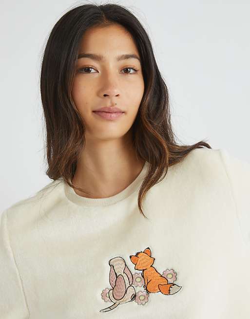 Skinnydip London Fox And The Hound Fleece Pyjama Set In White