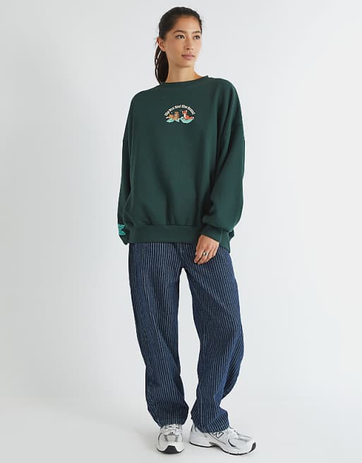 Skinnydip London Fox And The Hound Strawberry Sweatshirt In Green