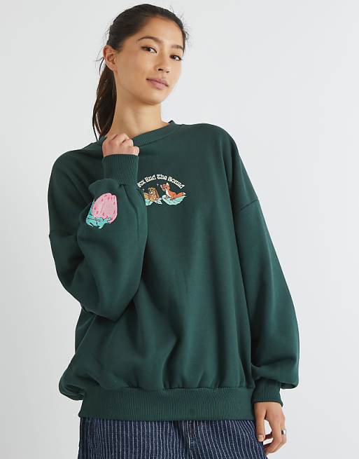 Skinnydip london fox and the hound strawberry sweatshirt in green