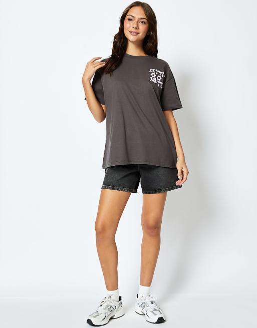 Skinnydip London Getting Wasted T-Shirt In Charcoal