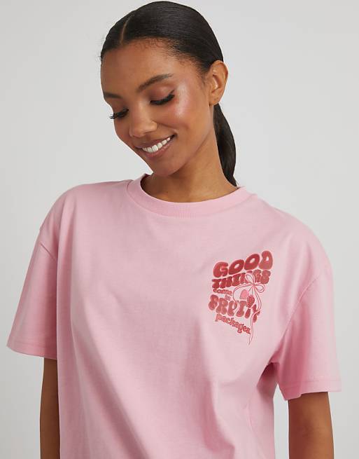 Skinnydip London Good Things T-shirt In Pink