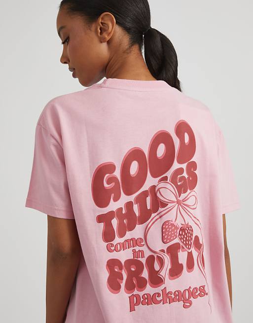 Skinnydip london good things t-shirt in pink