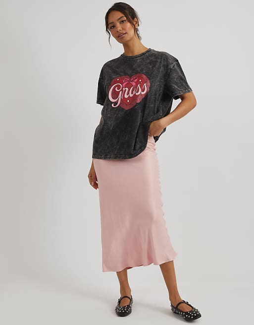 Skinnydip London Gross T-shirt In Acid Wash In Grey