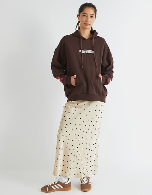 Skinnydip London Grow Through What You Go Through Hoodie In Brown