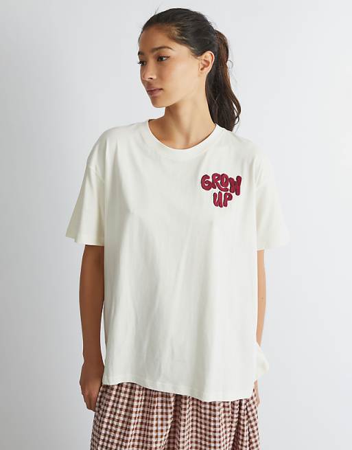 Skinnydip London Grow Up Vegetable T-shirt In White