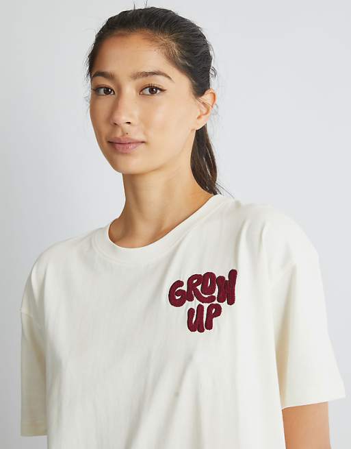 Skinnydip London Grow Up Vegetable T-shirt In White