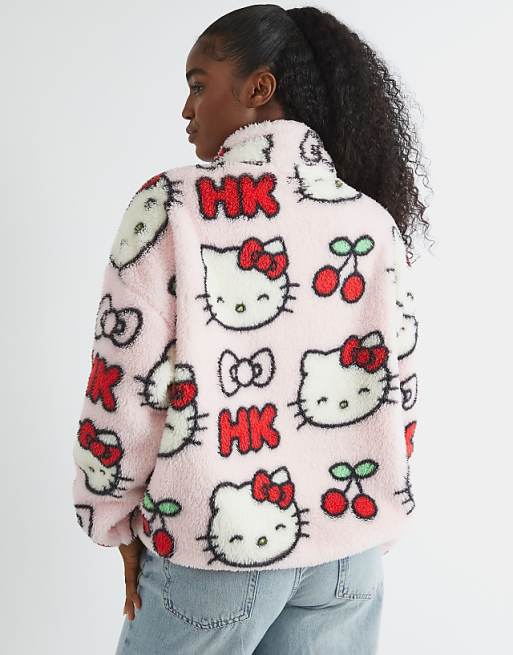Skinnydip London Hello Kitty Cherry Longline Fleece In Pink