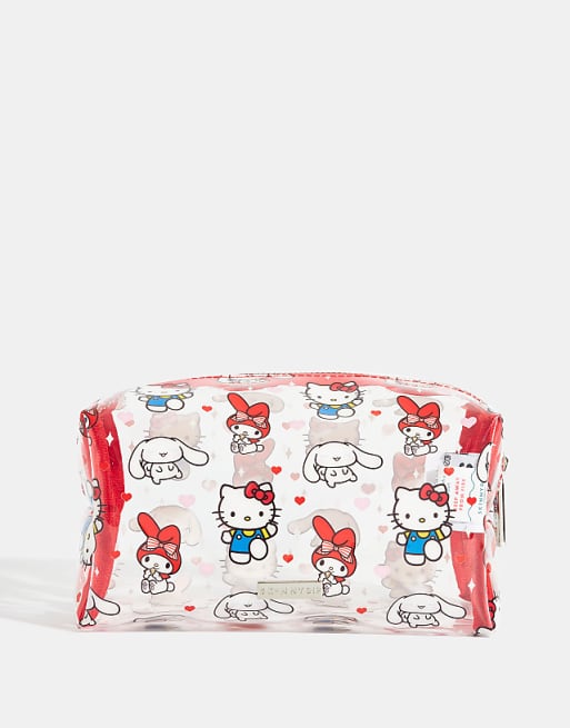 Skinnydip london hello kitty & friends makeup bag in red