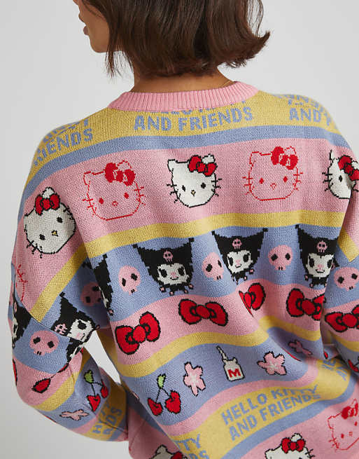 Skinnydip London Hello Kitty Stripe Knitted Jumper In Multi