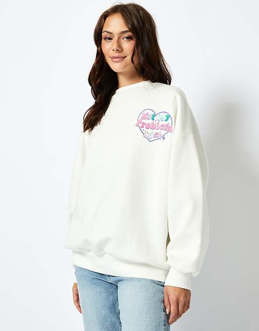 Skinnydip London I'm On A Not My Problem Diet Sweatshirt In Ecru