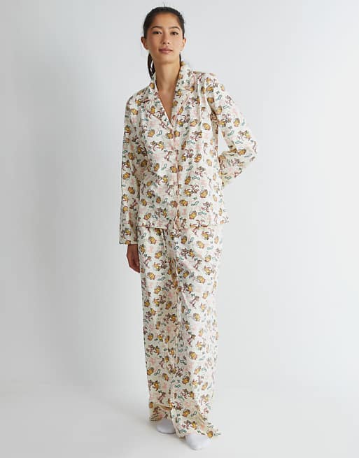 Skinnydip london jaq & gus pyjama set in ecru in white