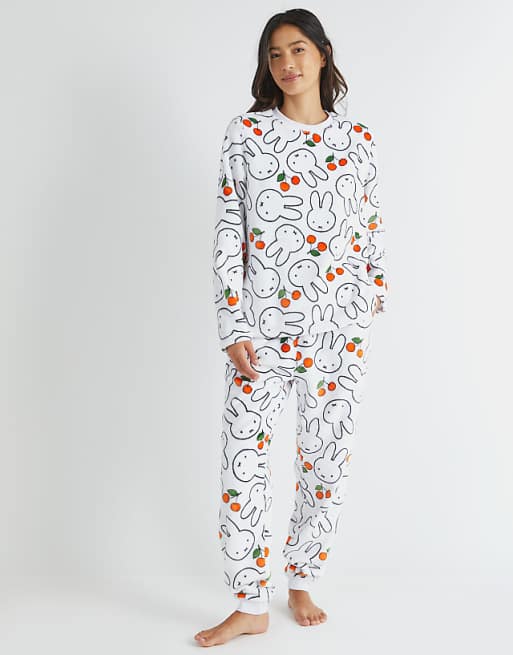 Skinnydip London Miffy Cherry Fleece Pyjama Set In White