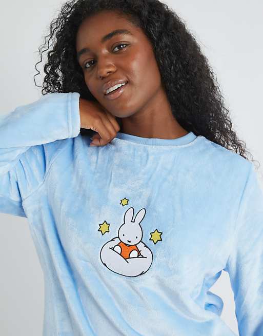 Skinnydip London Miffy Cloud Fleece Pyjama Set In Blue