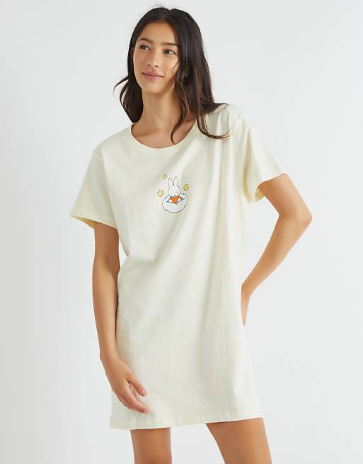 Skinnydip London Miffy Cloud Night Dress In Ecru In Pink