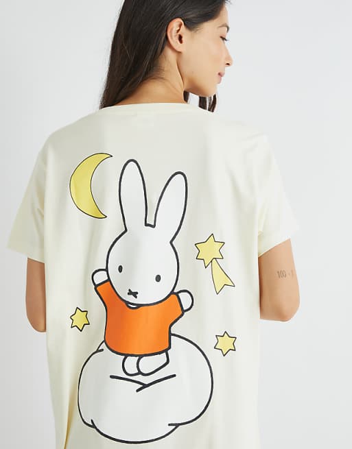 Skinnydip London Miffy Cloud Night Dress In Ecru In Pink