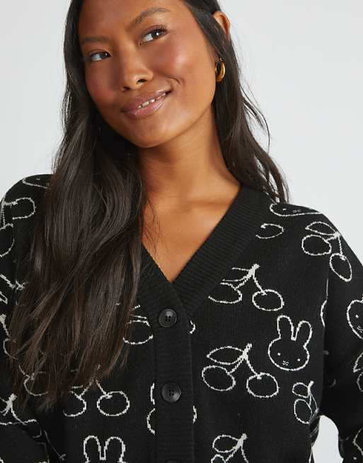 Skinnydip London Miffy Knitted Cardigan In Black