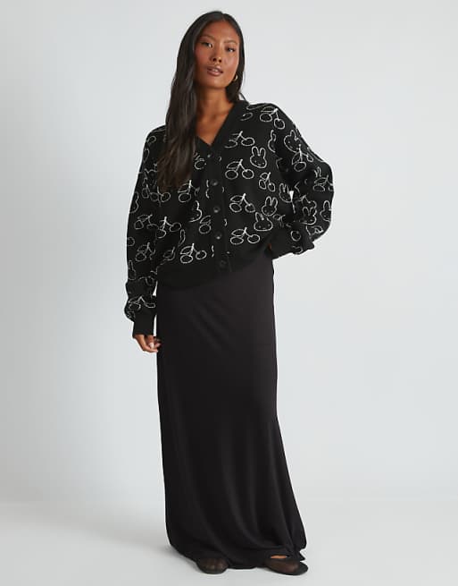 Skinnydip London Miffy Knitted Cardigan In Black