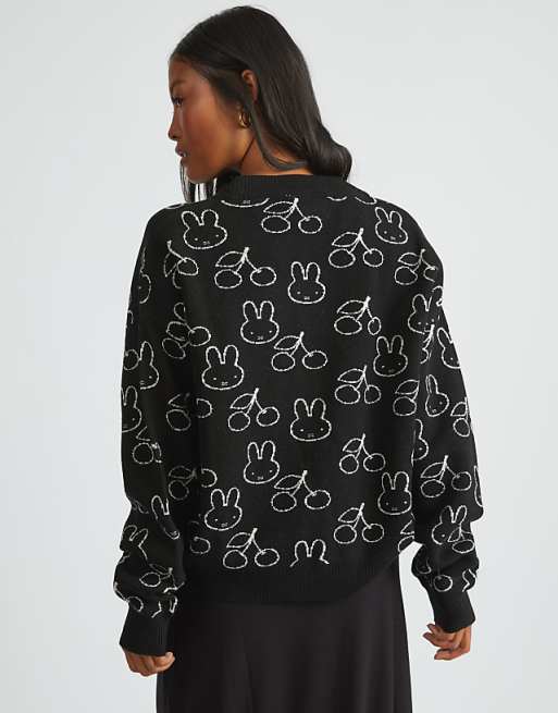 Skinnydip London Miffy Knitted Cardigan In Black