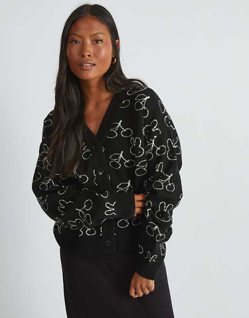 Skinnydip london miffy knitted cardigan in black