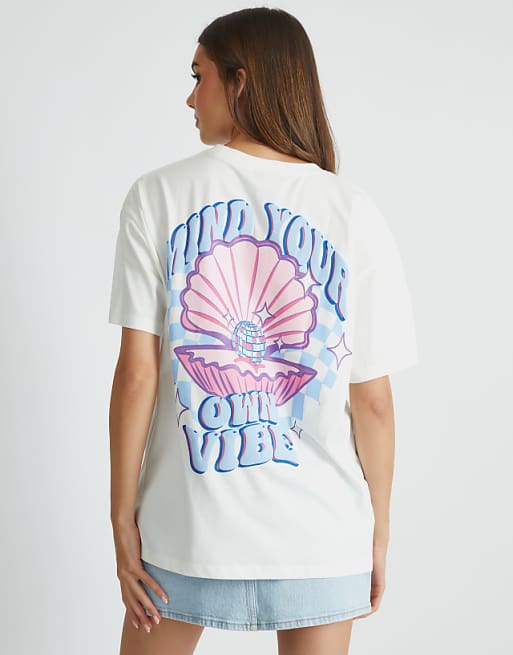 Skinnydip london mind your own vibe shell t-shirt in white