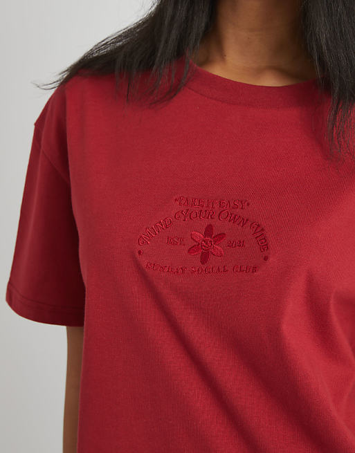 Skinnydip London Mind Your Own Vibe T-shirt In Red