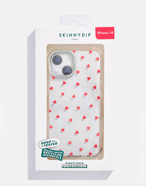 Skinnydip london mini ditsy hearts shock iphone case in red