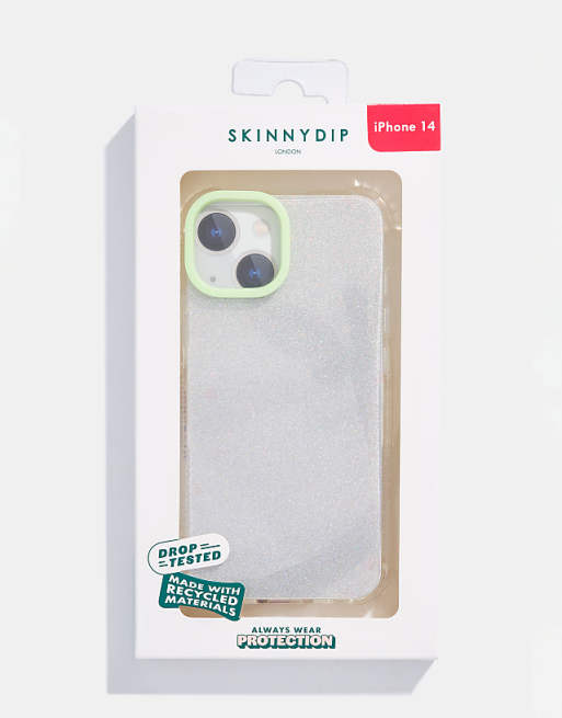 Skinnydip london minimal glitter mint shock iphone case in green