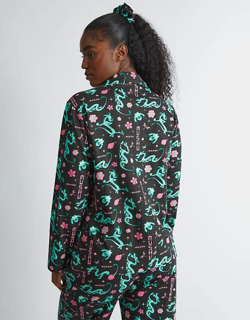 Skinnydip London Mushu Pyjama Set In Black