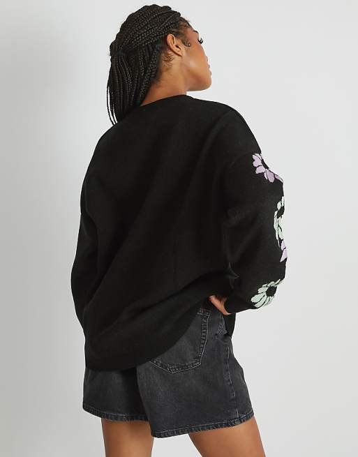 Skinnydip London Nightmare Before Christmas Jack Knitted Jumper In Black