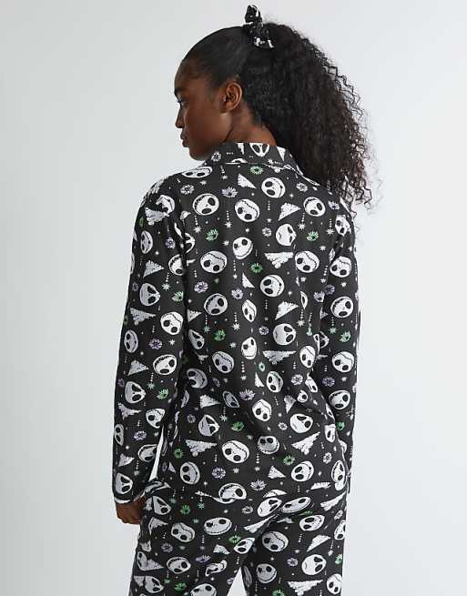 Skinnydip London Nightmare Before Christmas Jack Skellington Pyjama Set In Black