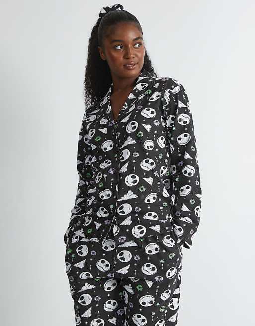 Skinnydip London Nightmare Before Christmas Jack Skellington Pyjama Set In Black