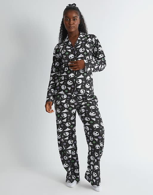 Skinnydip london nightmare before christmas jack skellington pyjama set in black