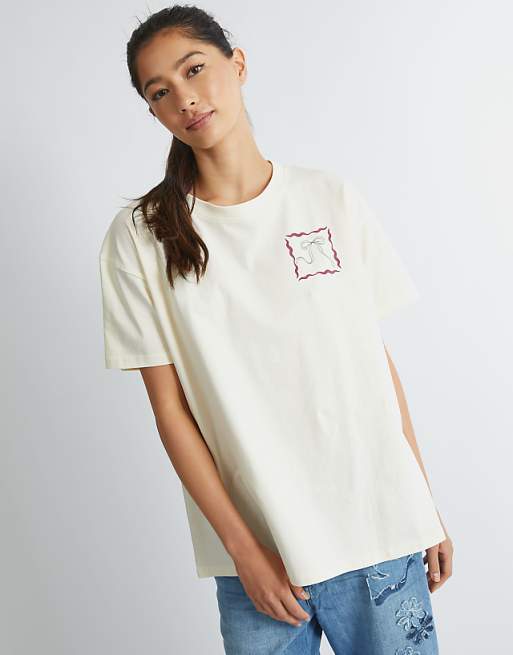 Skinnydip London Patchwork T-shirt In Ecru