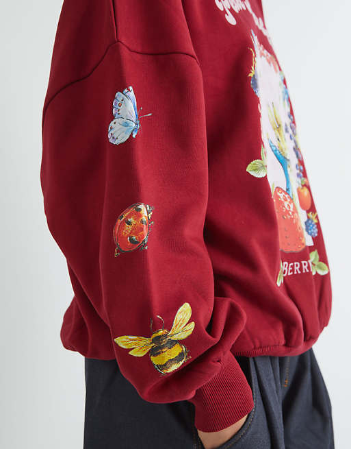 Skinnydip London Peter Rabbit Berry Cute Sweatshirt In Red