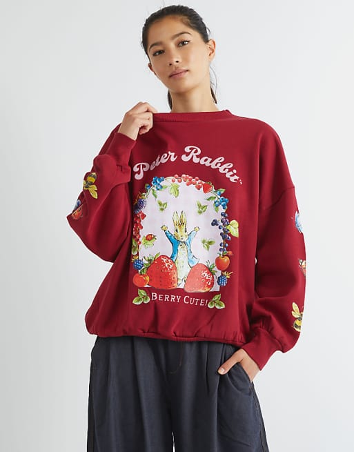 Skinnydip london peter rabbit berry cute sweatshirt in red