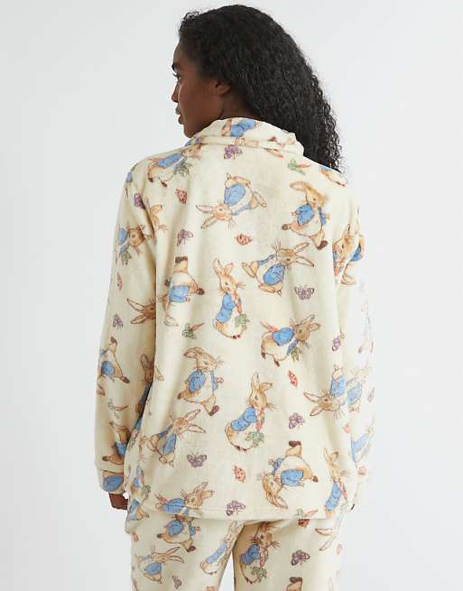 Skinnydip London Peter Rabbit Fleece Pyjama Set In White