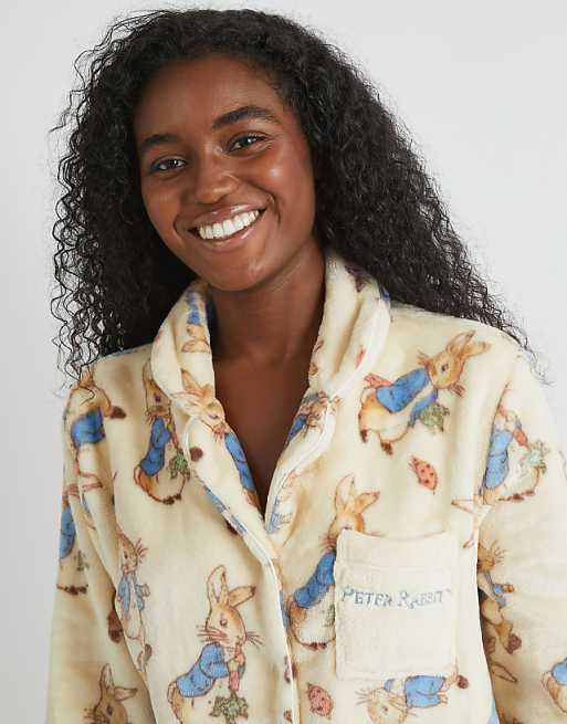 Skinnydip London Peter Rabbit Fleece Pyjama Set In White