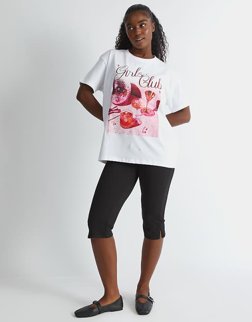 Skinnydip London Photographic Girls Club T-shirt In White