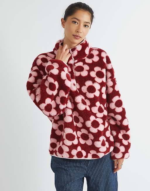 Skinnydip london pink flower longline fleece in pink