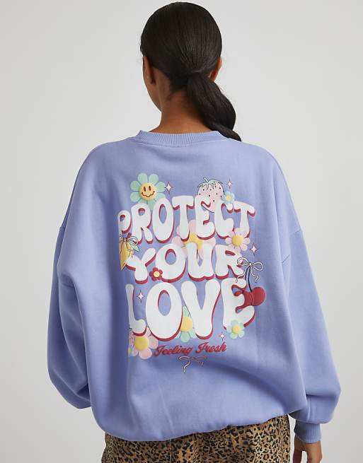 Skinnydip London Protect Your Love Sweatshirt In Blue