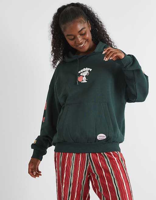 Skinnydip London Snoopy Harvest Hoodie In Green