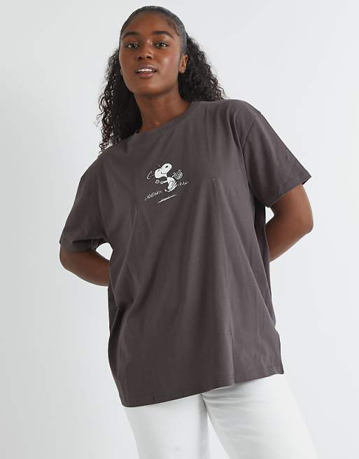 Skinnydip London Snoopy Have A Nice Day T-shirt In Grey