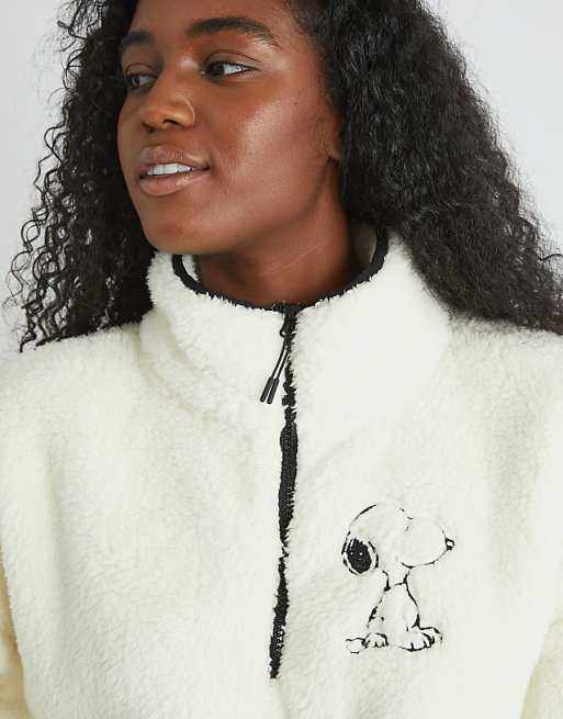 Skinnydip London Snoopy Longline Fleece In White