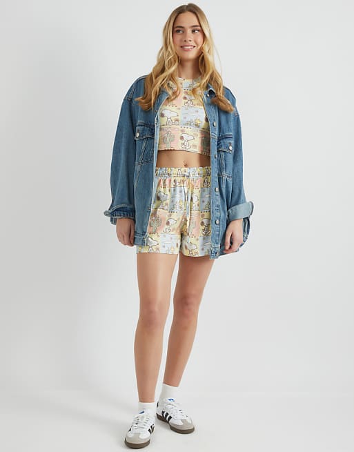 Skinnydip London Snoopy Vest And Shorts Set In Multi