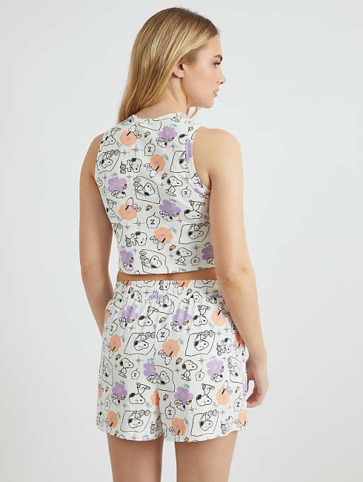 Skinnydip London Snoopy Vest & Short Pyjama Set In Pink