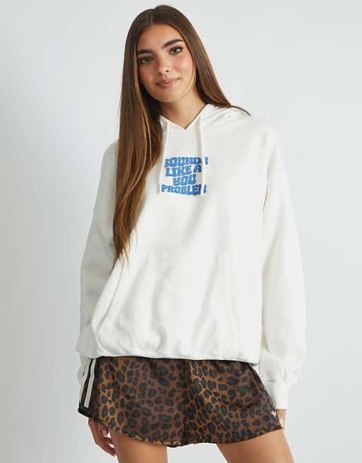 Skinnydip London Sounds Like A You Problem Hoodie In Ecru