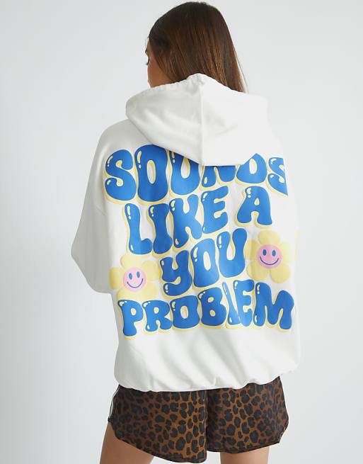 Skinnydip london sounds like a you problem hoodie in ecru